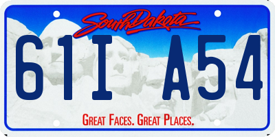 SD license plate 61IA54