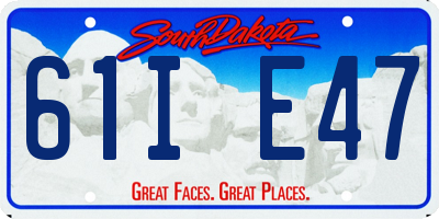 SD license plate 61IE47