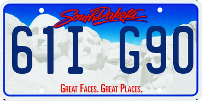 SD license plate 61IG90