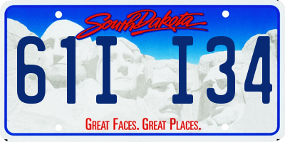 SD license plate 61II34