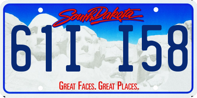 SD license plate 61II58