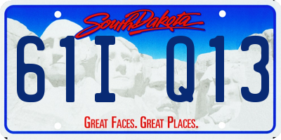 SD license plate 61IQ13