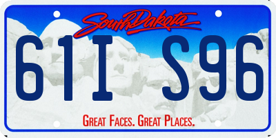 SD license plate 61IS96