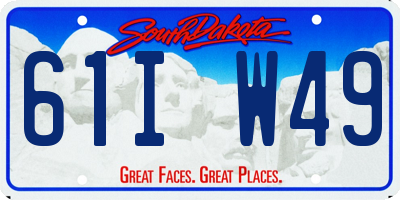 SD license plate 61IW49