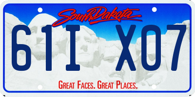SD license plate 61IX07