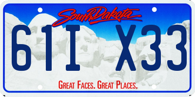 SD license plate 61IX33