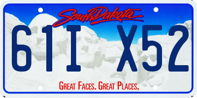 SD license plate 61IX52