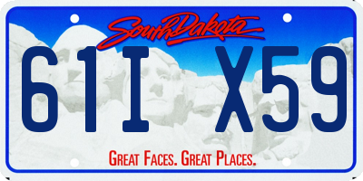 SD license plate 61IX59