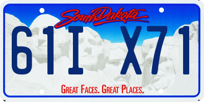 SD license plate 61IX71