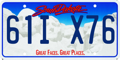 SD license plate 61IX76