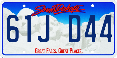SD license plate 61JD44
