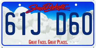 SD license plate 61JD60