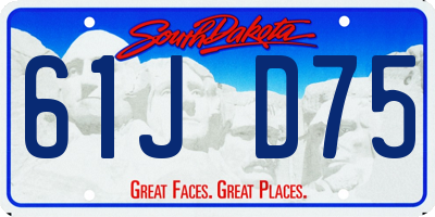 SD license plate 61JD75