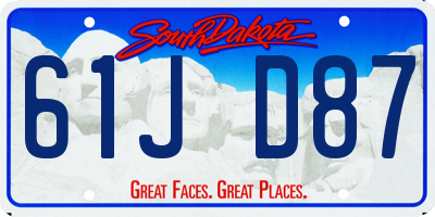 SD license plate 61JD87