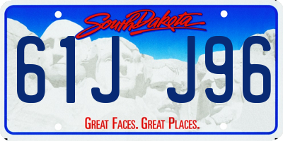 SD license plate 61JJ96
