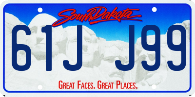 SD license plate 61JJ99