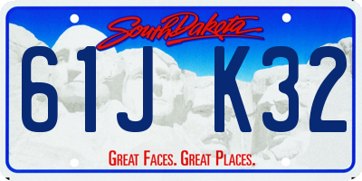 SD license plate 61JK32