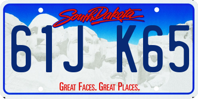 SD license plate 61JK65