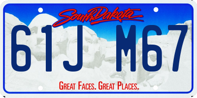 SD license plate 61JM67