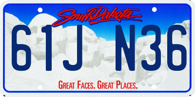 SD license plate 61JN36