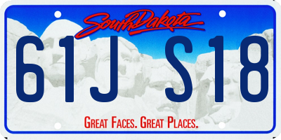 SD license plate 61JS18