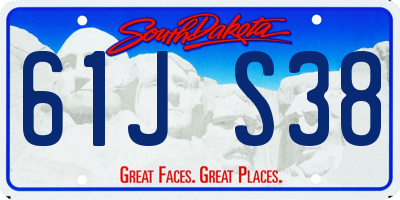 SD license plate 61JS38