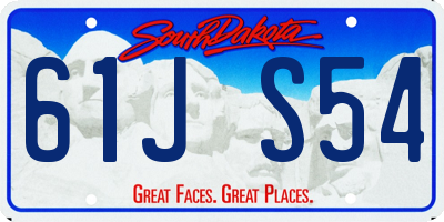 SD license plate 61JS54