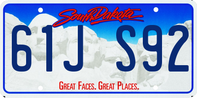 SD license plate 61JS92