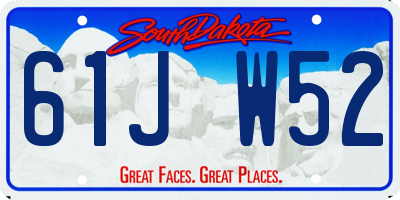 SD license plate 61JW52