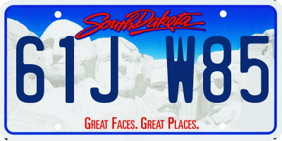 SD license plate 61JW85