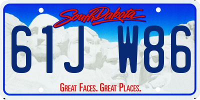 SD license plate 61JW86