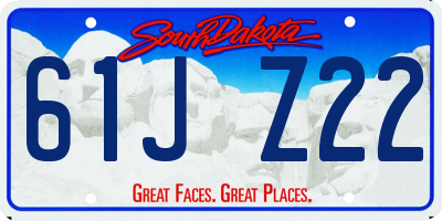 SD license plate 61JZ22
