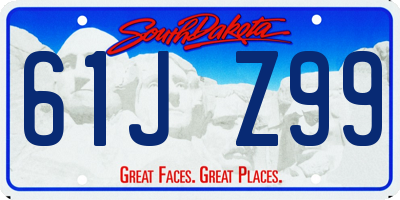 SD license plate 61JZ99
