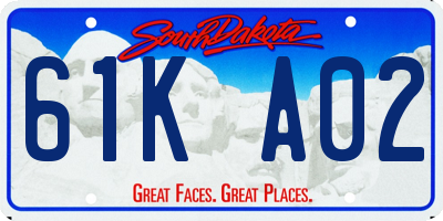 SD license plate 61KA02