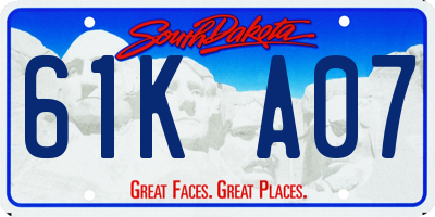 SD license plate 61KA07