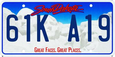 SD license plate 61KA19