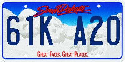 SD license plate 61KA20