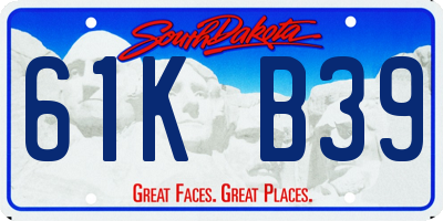 SD license plate 61KB39