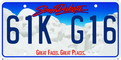 SD license plate 61KG16