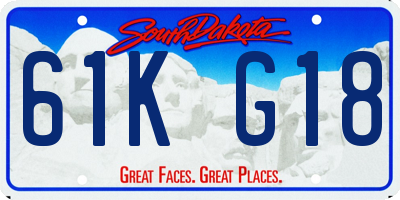 SD license plate 61KG18