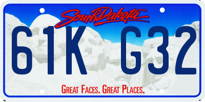 SD license plate 61KG32