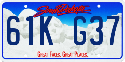 SD license plate 61KG37