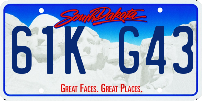 SD license plate 61KG43