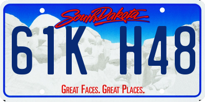 SD license plate 61KH48