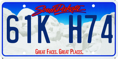 SD license plate 61KH74