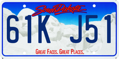 SD license plate 61KJ51