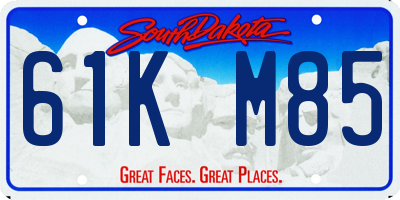 SD license plate 61KM85