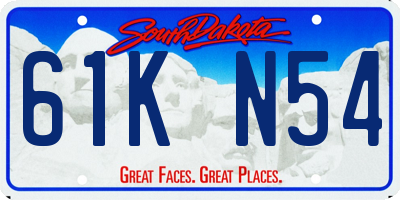 SD license plate 61KN54