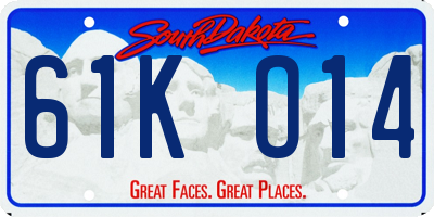 SD license plate 61KO14