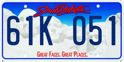 SD license plate 61KO51